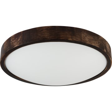 Candeeiro de tecto OAK SLIM 2xE27/15W/230V Ø 37 cm carvalho/castanho escuro