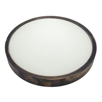 Candeeiro de tecto OAK SLIM 2xE27/15W/230V Ø 37 cm carvalho/castanho escuro