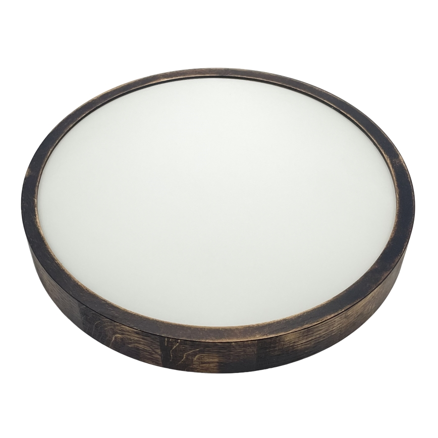 Candeeiro de tecto OAK SLIM 2xE27/15W/230V Ø 37 cm carvalho/castanho escuro