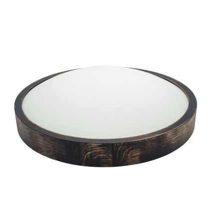 Candeeiro de tecto OAK SLIM 2xE27/15W/230V Ø 37 cm carvalho/castanho escuro