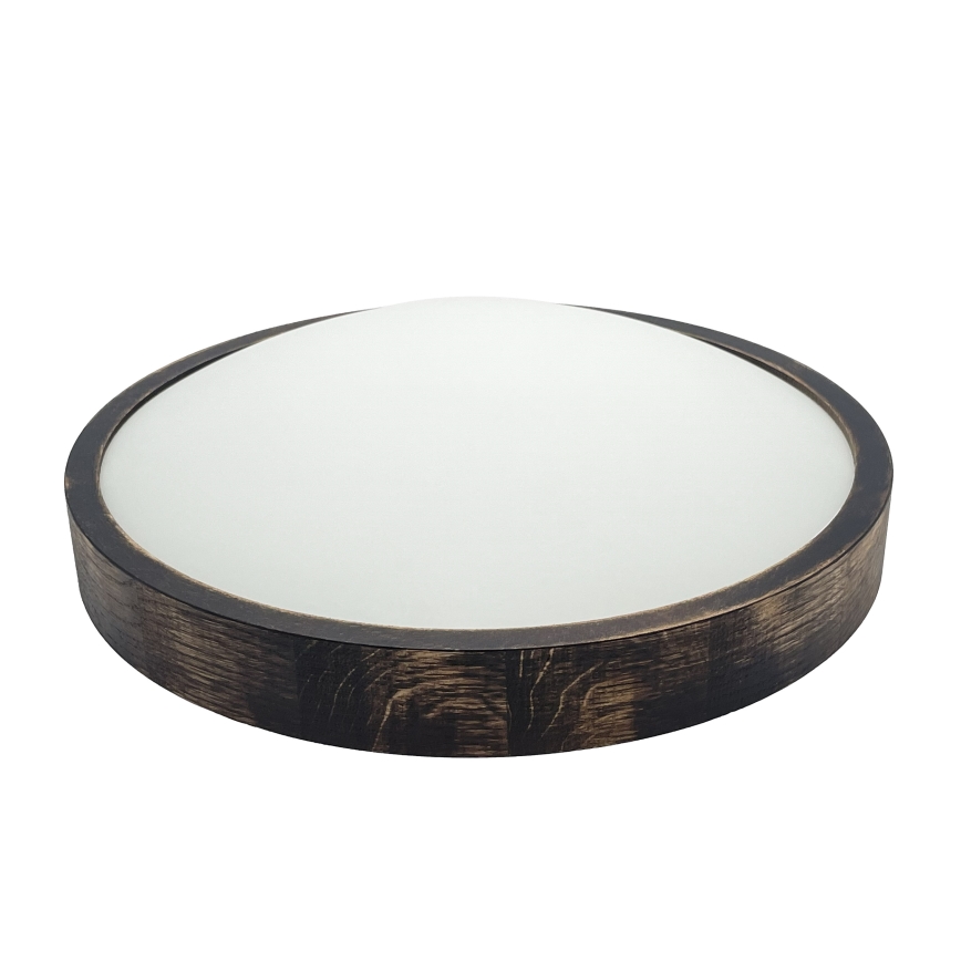 Candeeiro de tecto OAK SLIM 2xE27/15W/230V Ø 37 cm carvalho/castanho escuro