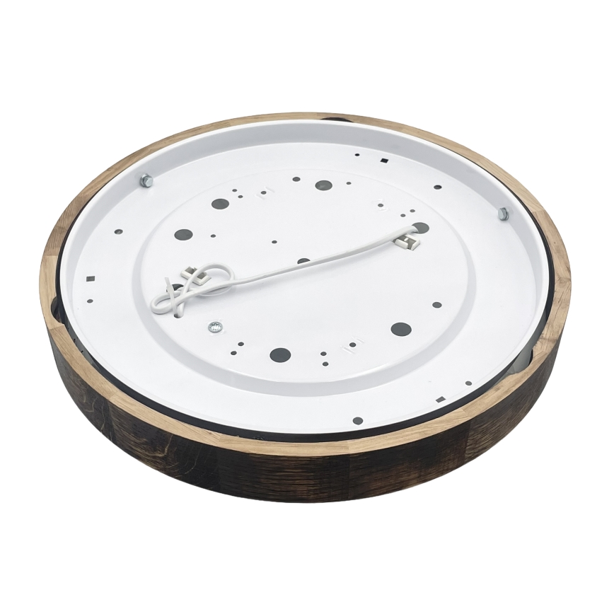 Candeeiro de tecto OAK SLIM 2xE27/15W/230V Ø 37 cm carvalho/castanho escuro