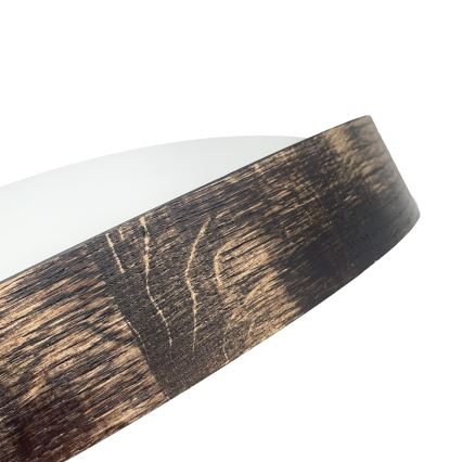 Candeeiro de tecto OAK SLIM 2xE27/15W/230V Ø 37 cm carvalho/castanho escuro