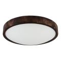 Candeeiro de tecto OAK SMOKY SLIM 2xE27/15W/230V, diâmetro 37 cm, carvalho/castanho escuro