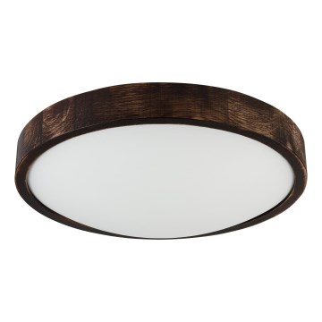 Candeeiro de tecto OAK SMOKY SLIM 2xE27/15W/230V, diâmetro 37 cm, carvalho/castanho escuro