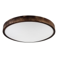 Candeeiro de tecto OAK SMOKY SLIM 3xE27/15W/230V Ø 47 cm carvalho / castanho escuro