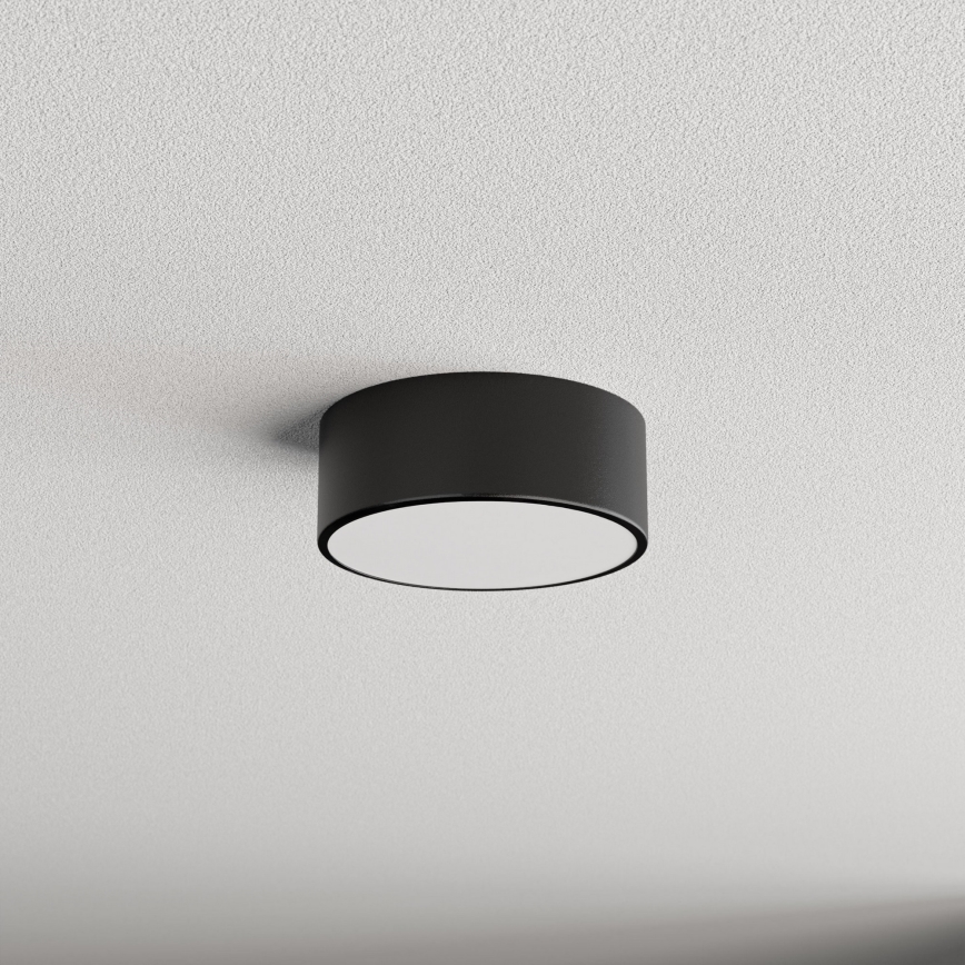 Candeeiro de tecto para casa de banho com sensor CLEO 1xE27/24W/230V Ø 20 cm IP54 preto