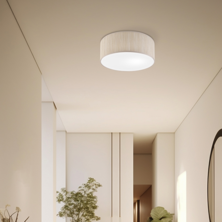 Candeeiro de tecto SIRJA 1xE27/15W/230V Ø 35 cm bege