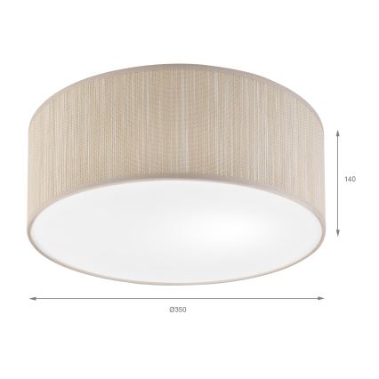 Candeeiro de tecto SIRJA 1xE27/15W/230V Ø 35 cm bege