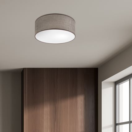 Candeeiro de tecto SIRJA, 1xE27/15W/230V, Ø 35 cm, castanho
