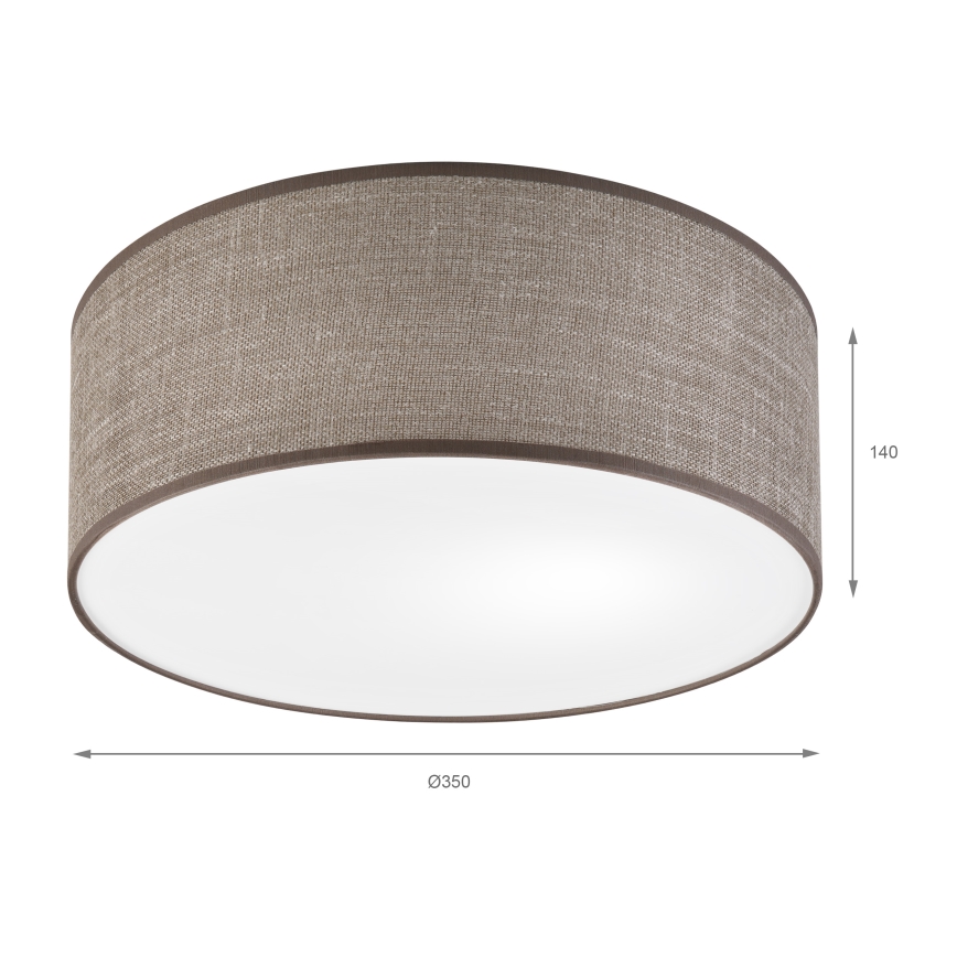 Candeeiro de tecto SIRJA, 1xE27/15W/230V, Ø 35 cm, castanho