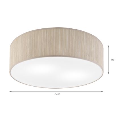 Candeeiro de tecto SIRJA 2xE27/15W/230V Ø 45 cm bege
