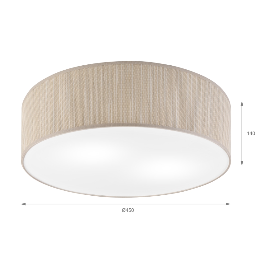 Candeeiro de tecto SIRJA 2xE27/15W/230V Ø 45 cm bege