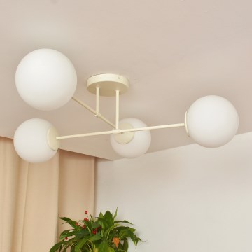 Candeeiro de tecto sobreposto MOON 4xE27/15W/230V creme
