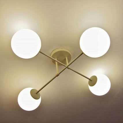 Candeeiro de tecto sobreposto MOON 4xE27/15W/230V creme