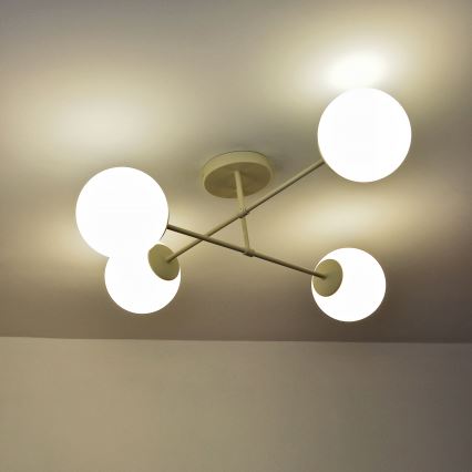 Candeeiro de tecto sobreposto MOON 4xE27/15W/230V creme