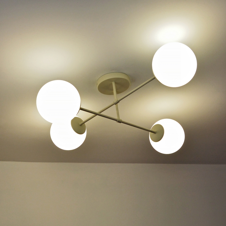 Candeeiro de tecto sobreposto MOON 4xE27/15W/230V creme