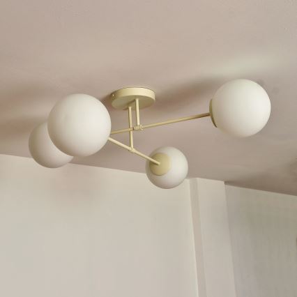 Candeeiro de tecto sobreposto MOON 4xE27/15W/230V creme