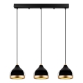 Candeeiro de tecto YILDO 3xE27/40W/230V preto/dourado