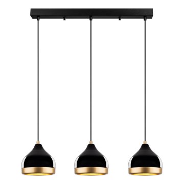 Candeeiro de tecto YILDO 3xE27/40W/230V preto/dourado