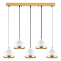 Candeeiro de tecto YILDO 5xE27/40W/230V branco/dourado