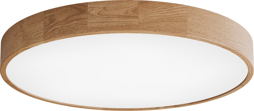 Candeeiro de teto CLEO, 6x E27/24W/230V, diâmetro 80 cm, acabamento em carvalho