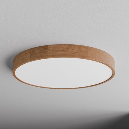 Candeeiro de teto CLEO, 6x E27/24W/230V, diâmetro 80 cm, acabamento em carvalho