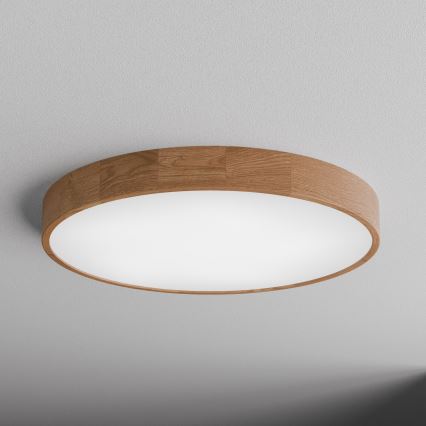 Candeeiro de teto CLEO, 6x E27/24W/230V, diâmetro 80 cm, acabamento em carvalho