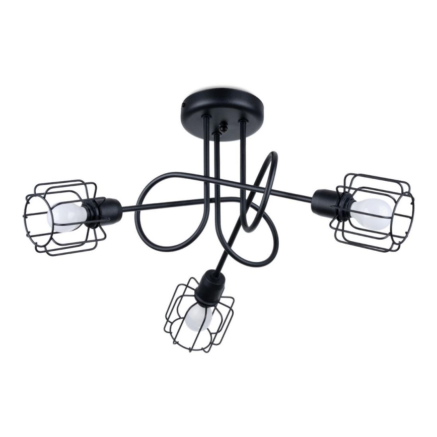 Candeeiro de teto com haste BELUCI 3xE14/40W/230V preto