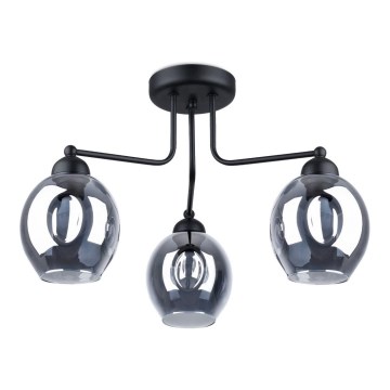 Candeeiro de teto com haste FILLAN 3xE27/60W/230V preto