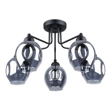 Candeeiro de teto com haste FILLAN 5xE27/60W/230V preto