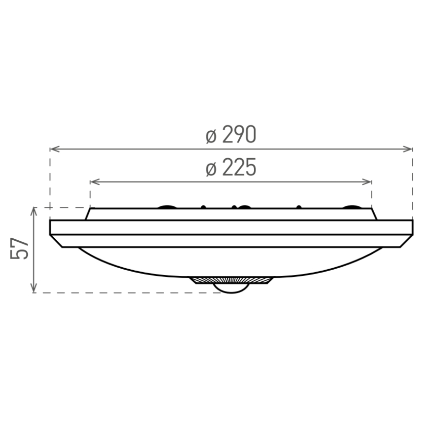 Candeeiro de teto LED com sensor de movimento e crepuscular, LED/12W/230V, Ø 29 cm, branco