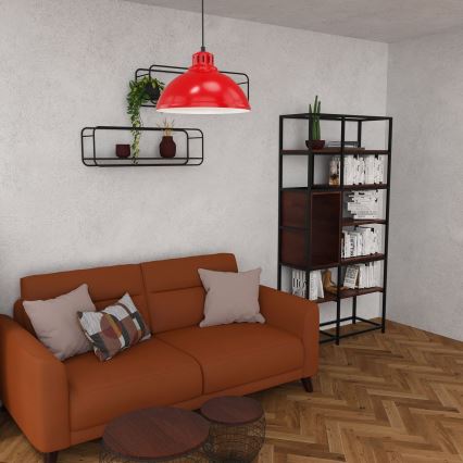 Candeeiro de teto suspenso SVEN 1xE27/15W/230V vermelho
