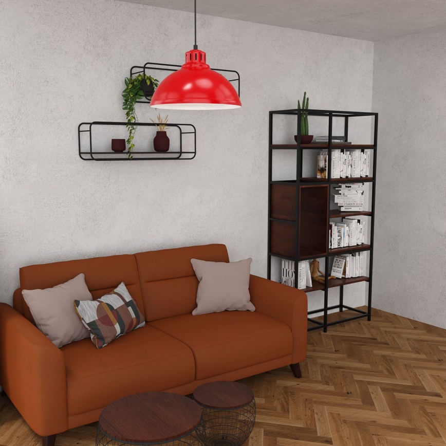 Candeeiro de teto suspenso SVEN 1xE27/15W/230V vermelho