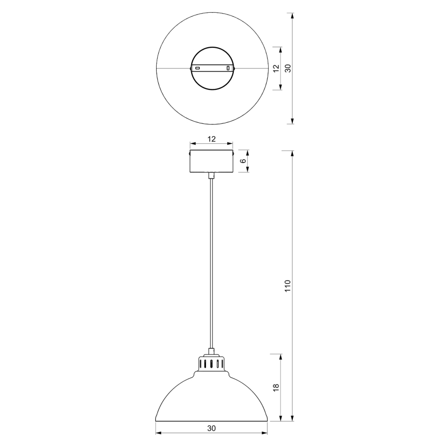 Candeeiro de teto suspenso SVEN 1xE27/15W/230V vermelho