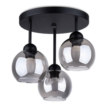 Candeeiro de teto em haste ALINO 3xE27/60W/230V preto