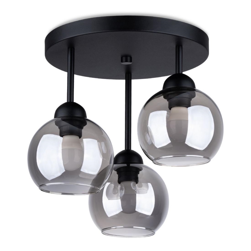Candeeiro de teto em haste ALINO 3xE27/60W/230V preto