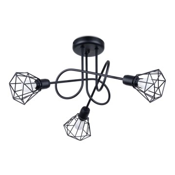 Candeeiro de teto em haste ARTEMIS 3xE14/40W/230V preto