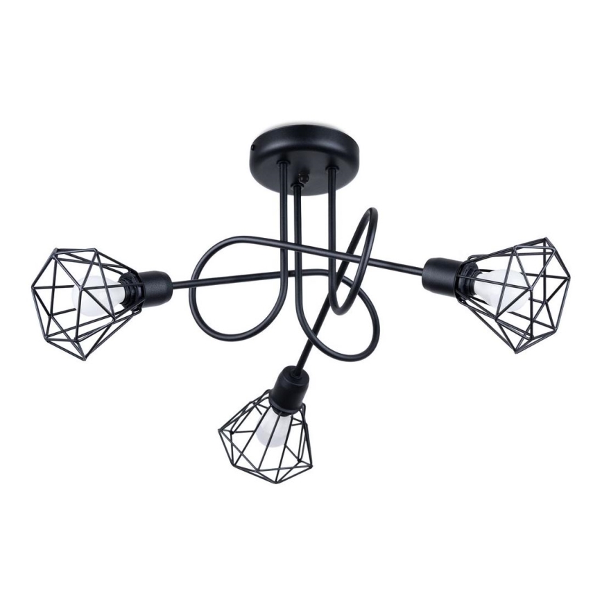 Candeeiro de teto em haste ARTEMIS 3xE14/40W/230V preto