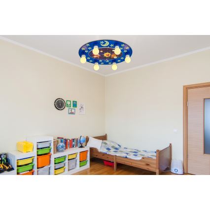 Candeeiro de teto infantil LUCCA 6xE27/24W/230V azul