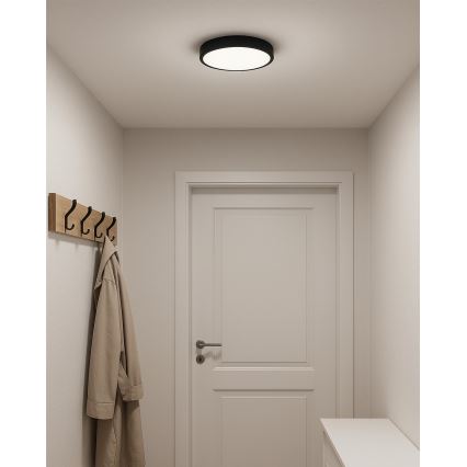 Candeeiro de teto LED/24W/230V 3000/4000/6500K Ø 30 cm preto
