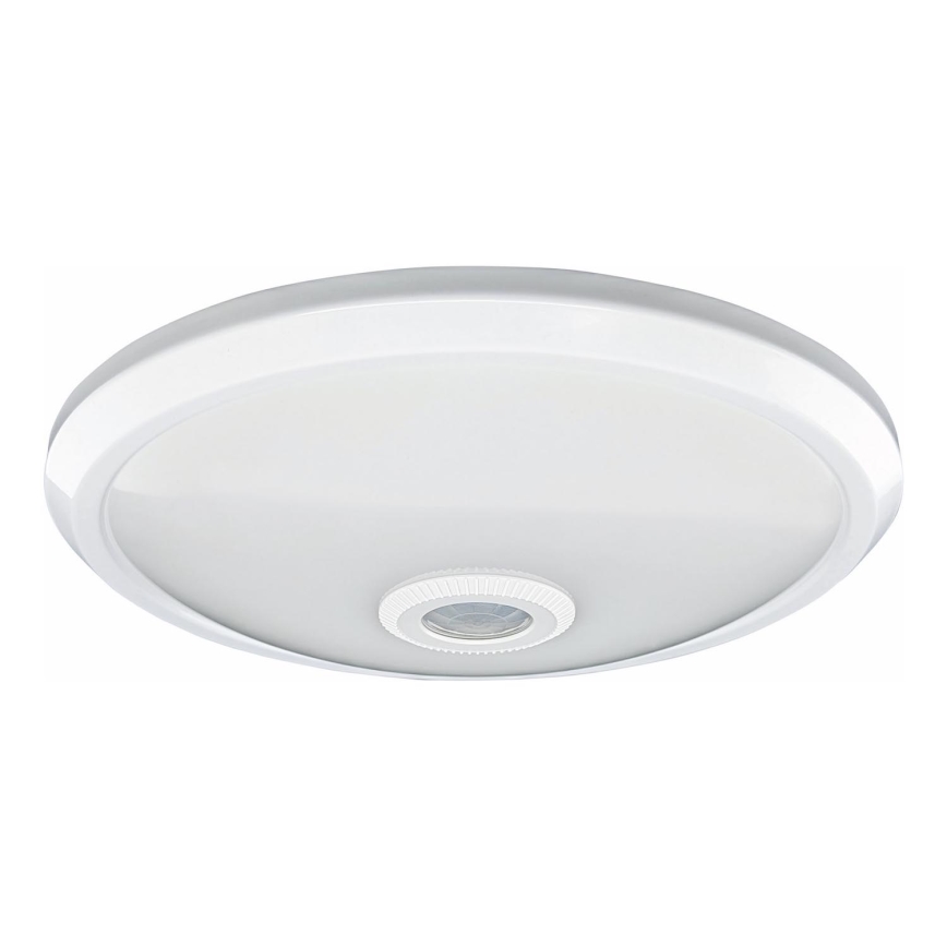 Candeeiro de teto LED com sensor de movimento e crepuscular, LED/12W/230V, Ø 29 cm, branco