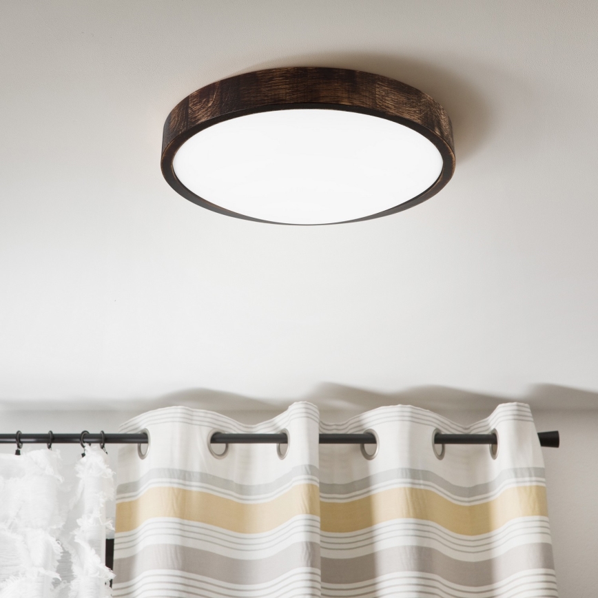 Candeeiro de teto LED OAK SLIM LED/36W/230V 4000K, Ø 37 cm, carvalho/castanho-escuro