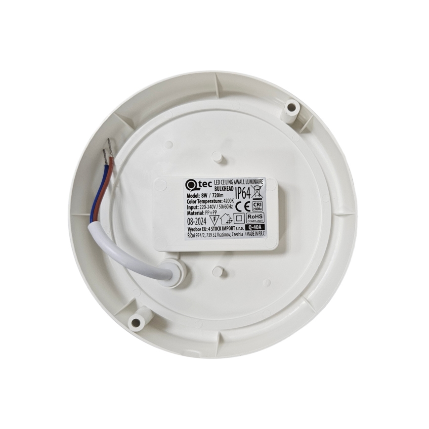 Candeeiro de teto LED para exterior LED/8W/230V 4200K Ø 14 cm IP64 branco