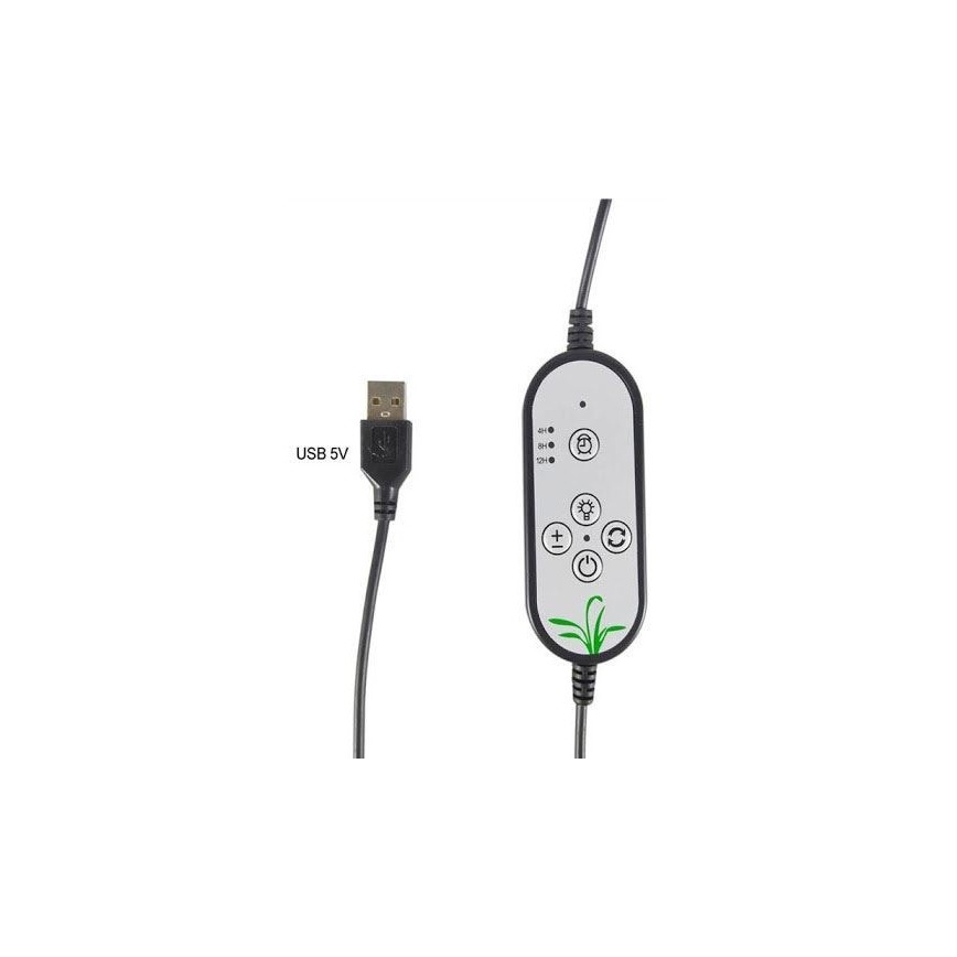 Candeeiro de teto LED regulável com um clip para plantas em crescimento LED/15W/5V