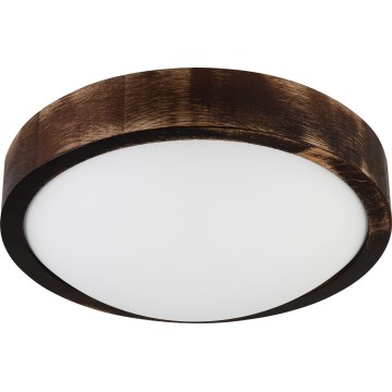 Candeeiro de teto OAK SLIM 1xE27/15W/230V Ø27 cm carvalho/castanho escuro