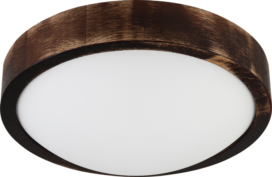 Candeeiro de teto OAK SLIM 1xE27/15W/230V Ø27 cm carvalho/castanho escuro