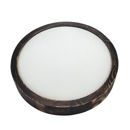 Candeeiro de teto OAK SLIM 1xE27/15W/230V Ø27 cm carvalho/castanho escuro