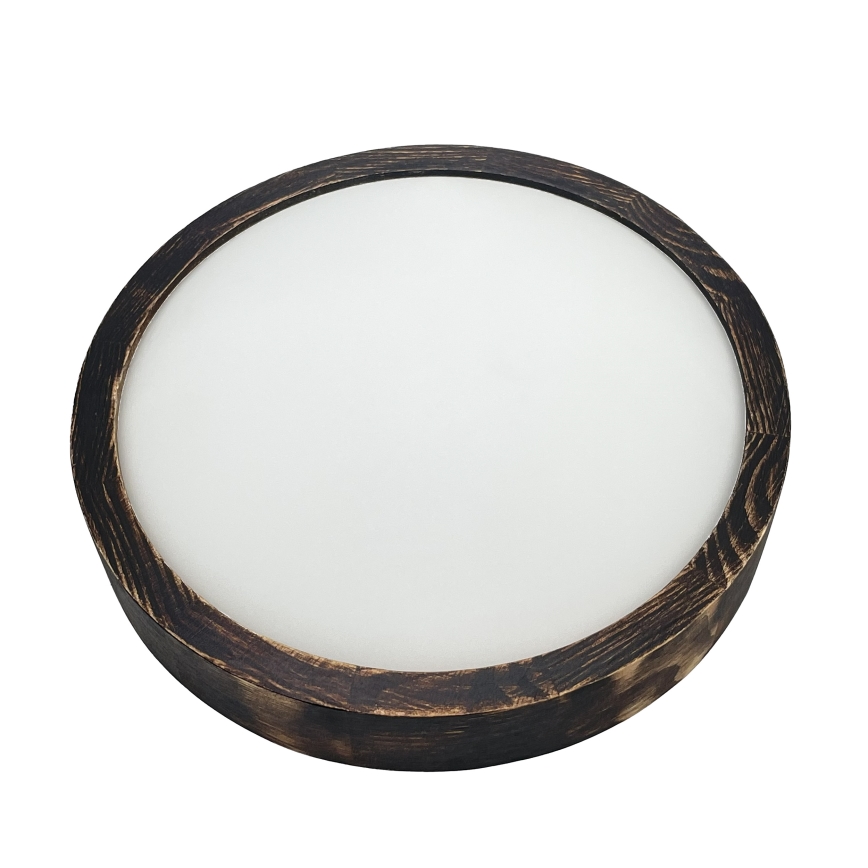 Candeeiro de teto OAK SLIM 1xE27/15W/230V Ø27 cm carvalho/castanho escuro
