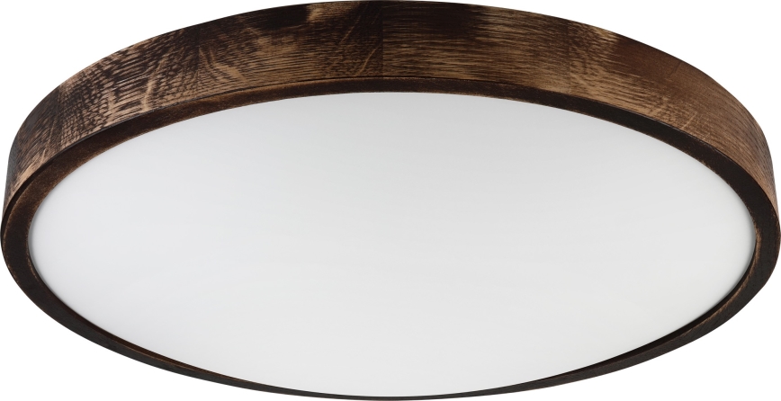 Candeeiro de teto OAK SLIM 3xE27/15W/230V Ø 47 cm carvalho/castanho escuro